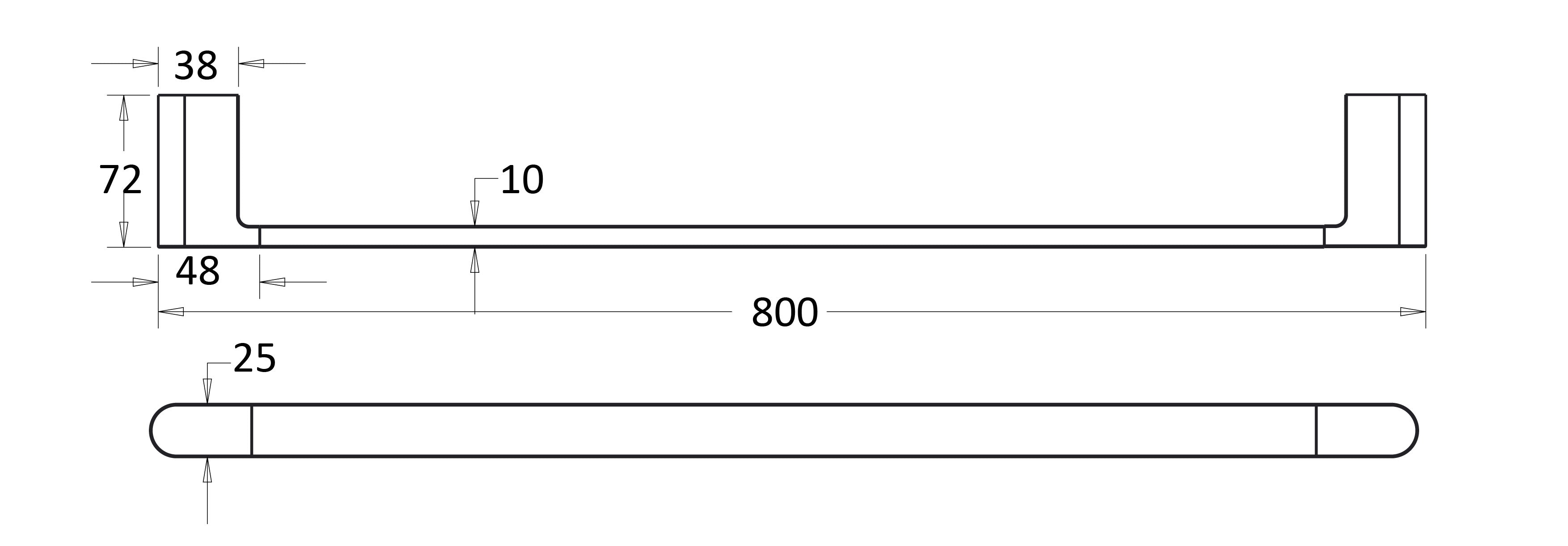 Stella Single Towel Rail 800mm