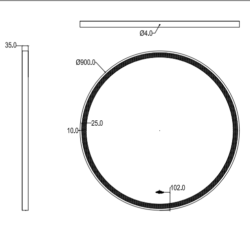 Luna Iron Framed LED Mirror LFM600/800/900R-BG