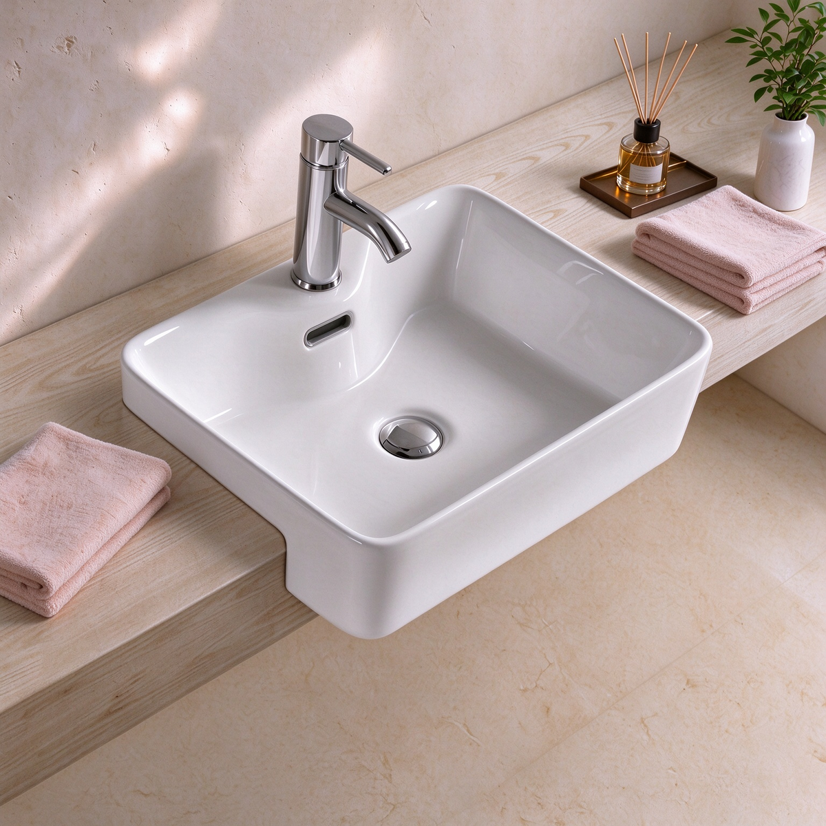 Semi Recess Basin 505*420*130mm