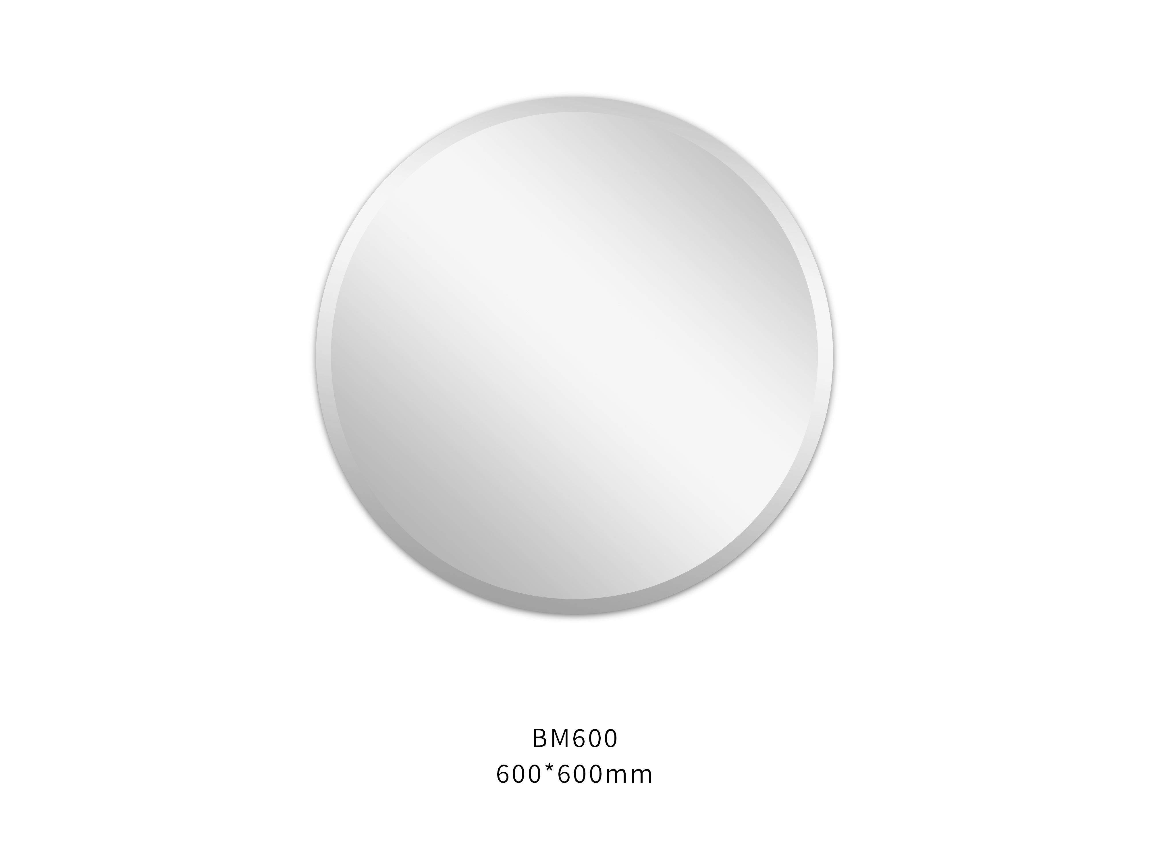 600×600mm Round Beveled Edge Bathroom Mirror – Plain Wall Mounted