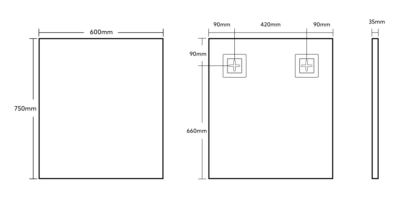 Vetra Aluminum Framed Mirror 5mm Copper Free with Safety Film 450-1200mm