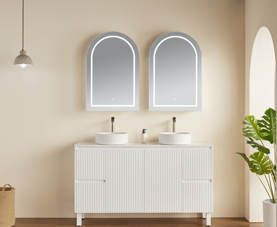 LED Shaving Cabinet 600x900x155mm LH-MR07LED-6090MW/MB