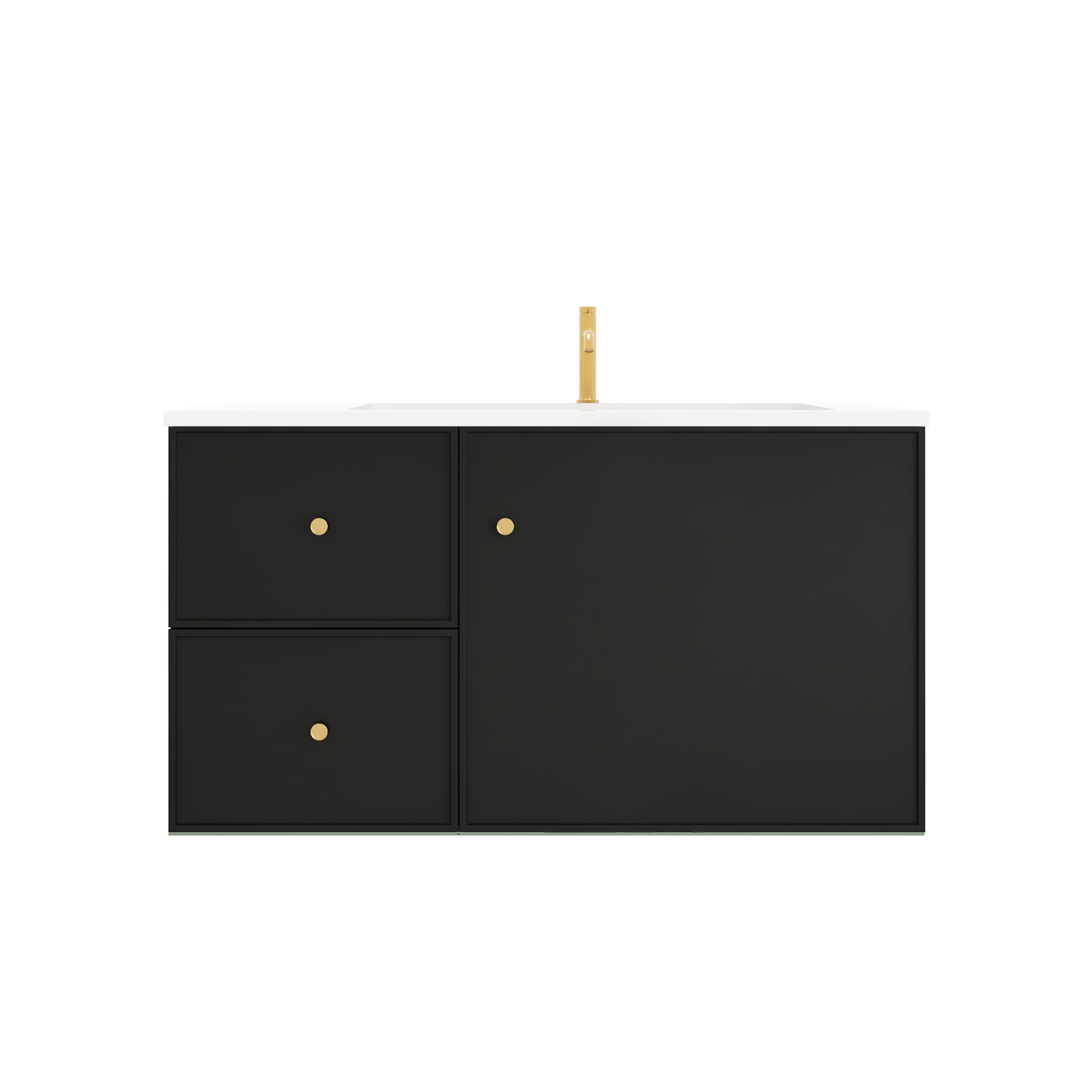 Vivid Pulse Wall Hung PVC Cabinet with Soft closing doors with TOP 590/740/890mm