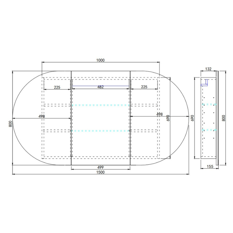 LED Shaving Cabinet – Modern Bathroom 450–1500mm