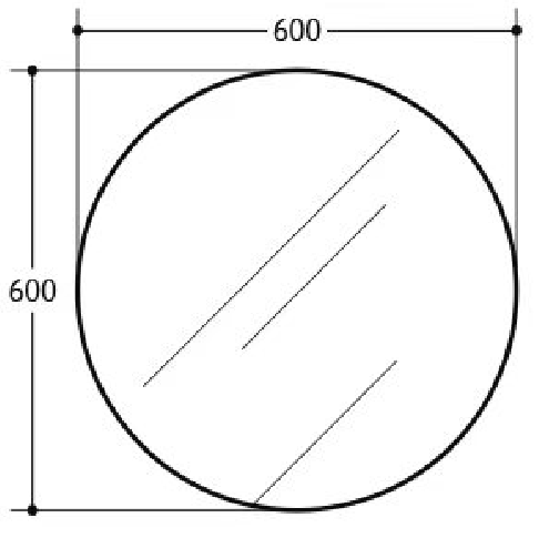 Luna Aluminum Framed Mirror 5mm Copper Free with Safety Film 600/700/800mm KR600F/KR700F/KR800F-MB/BG/BN/GM