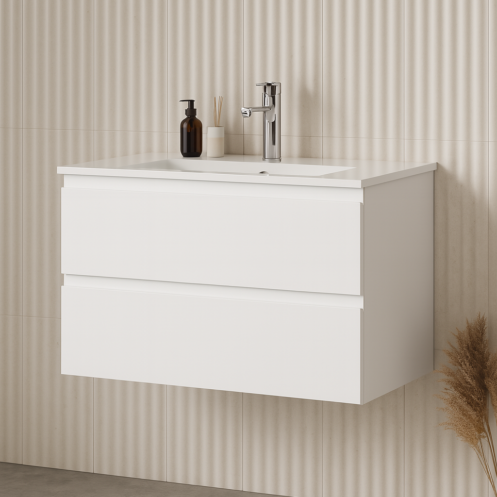 Vita Flux Wall-Mounted PVC Cabinet with U shape soft closing drawers 600-900mm