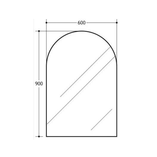 Arch Pencil Edge Bathroom Mirror – Wall Mounted Plain Design 600*900mm