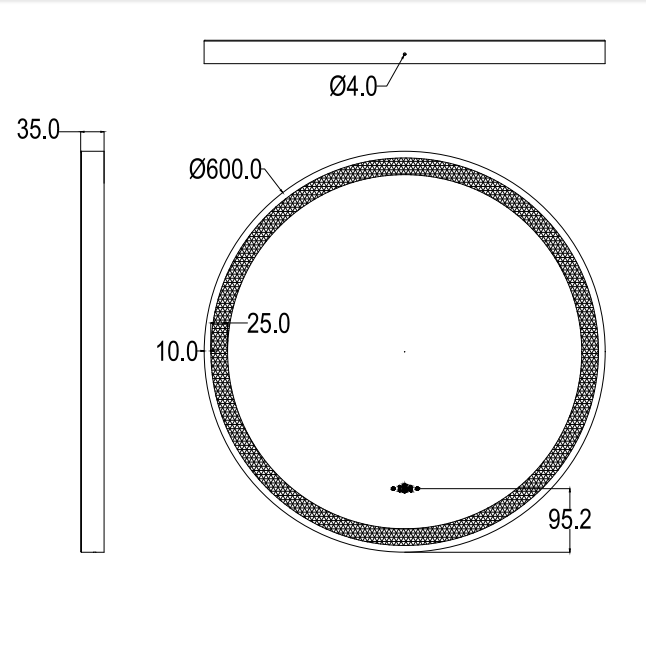 Luna Iron Framed LED Mirror LFM600/800/900R-BG