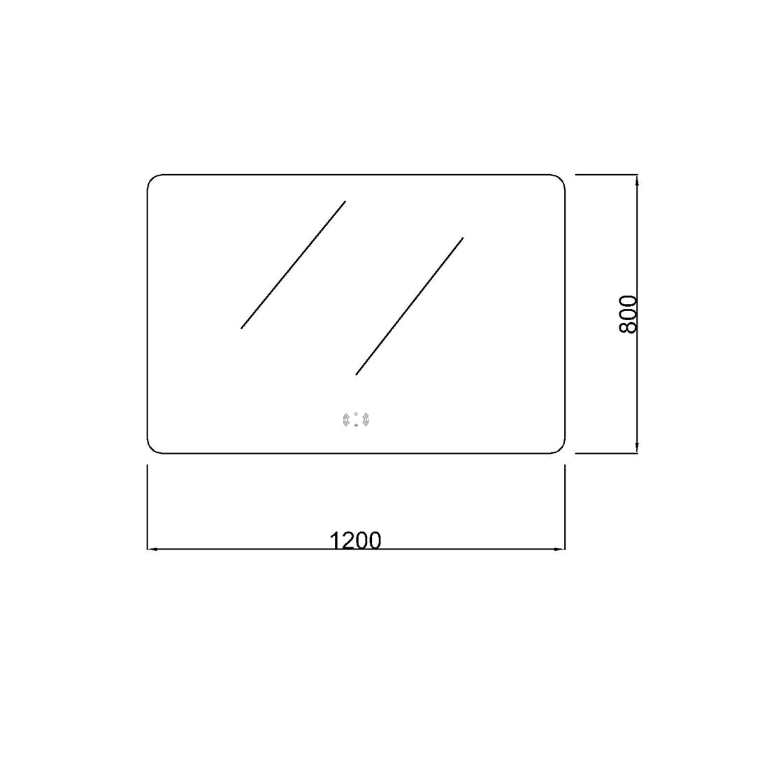 Ovian LED Back lit Mirror Pencil Edge Smart touch free controls 750/900/1200mm