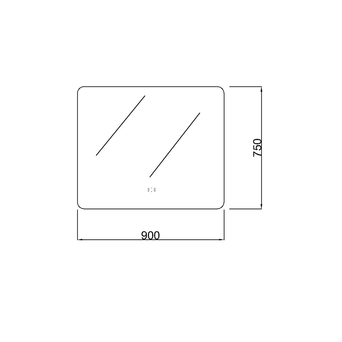 Ovian LED Back lit Mirror Pencil Edge Smart touch free controls 750/900/1200mm