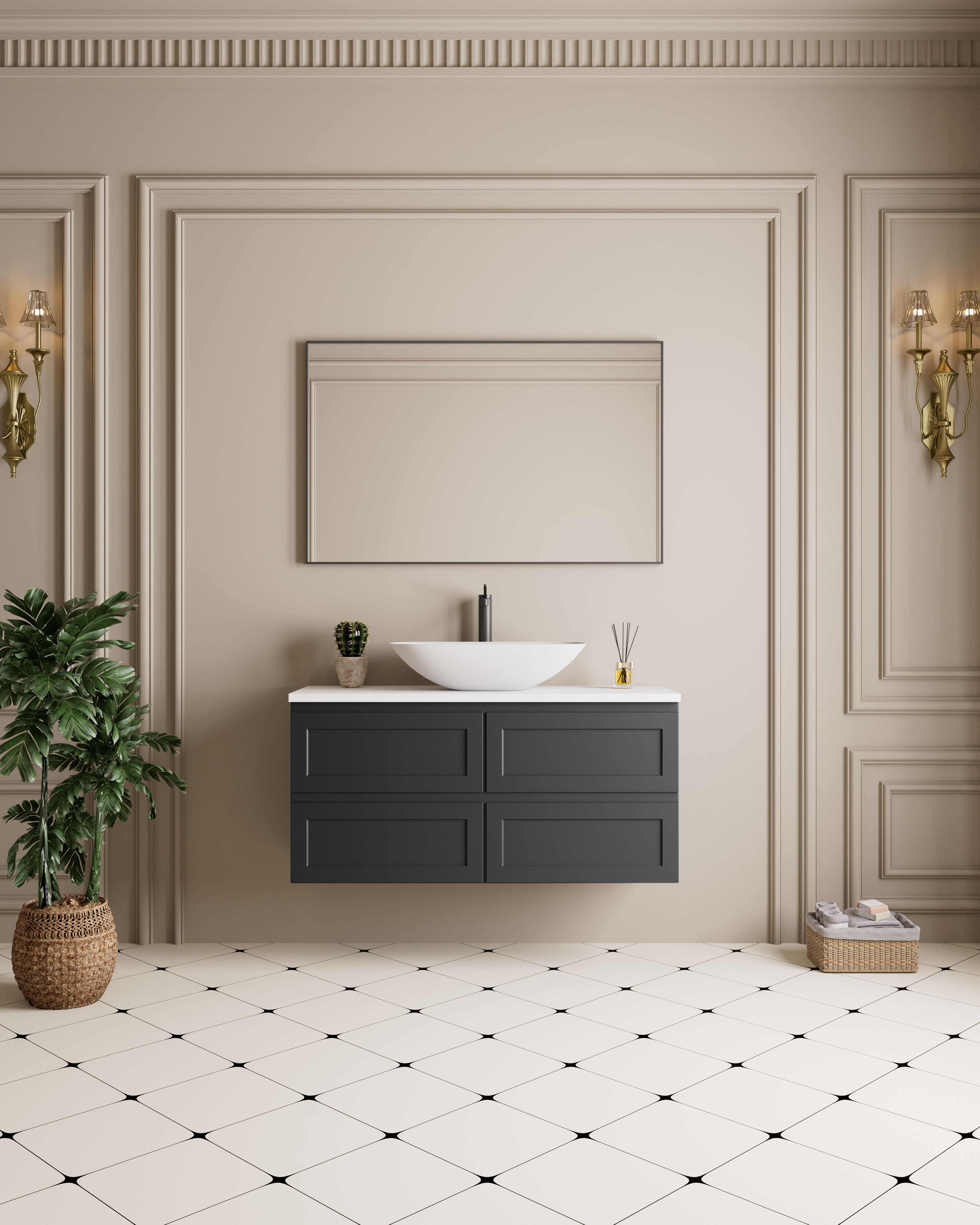 Vetra Aluminum Framed Mirror 5mm Copper Free with Safety Film 450-1200mm