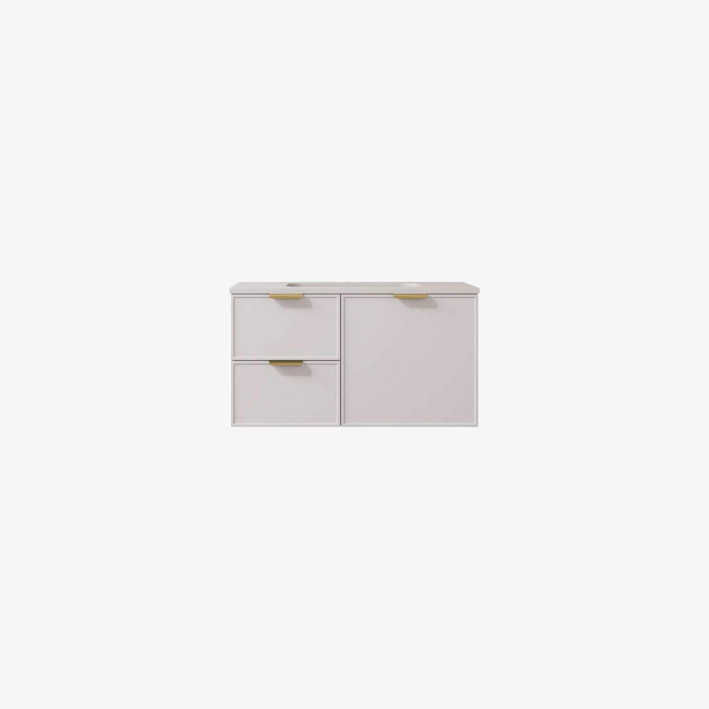 CETO Miami Wall Hung PVC Vanity with U shape soft closing drawers 600/750/900/1200SD/1500SD