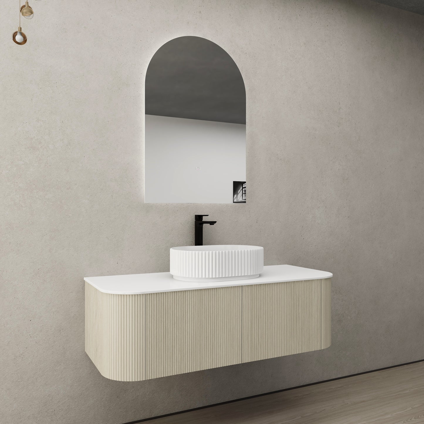 Bronte Coastal Oak Wall Hung Vanity 1200mm KC125W-CO