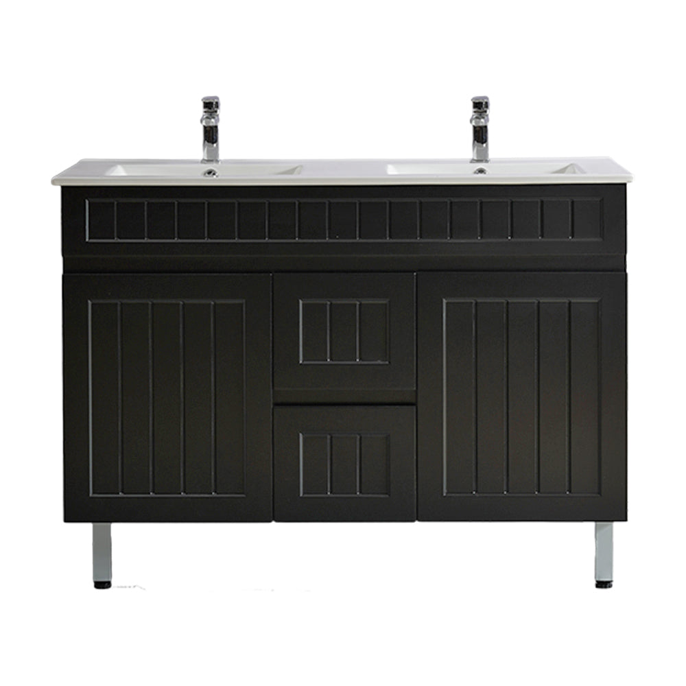 Ceto ACACIA 1200mm*460mm*860mm double bowl free standing Matte black big size vanity