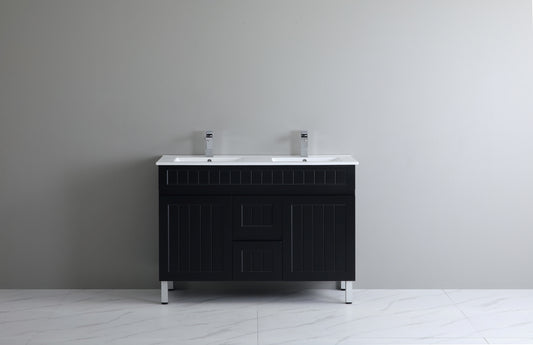 Ceto ACACIA 1200mm*460mm*860mm double bowl free standing Matte black big size vanity