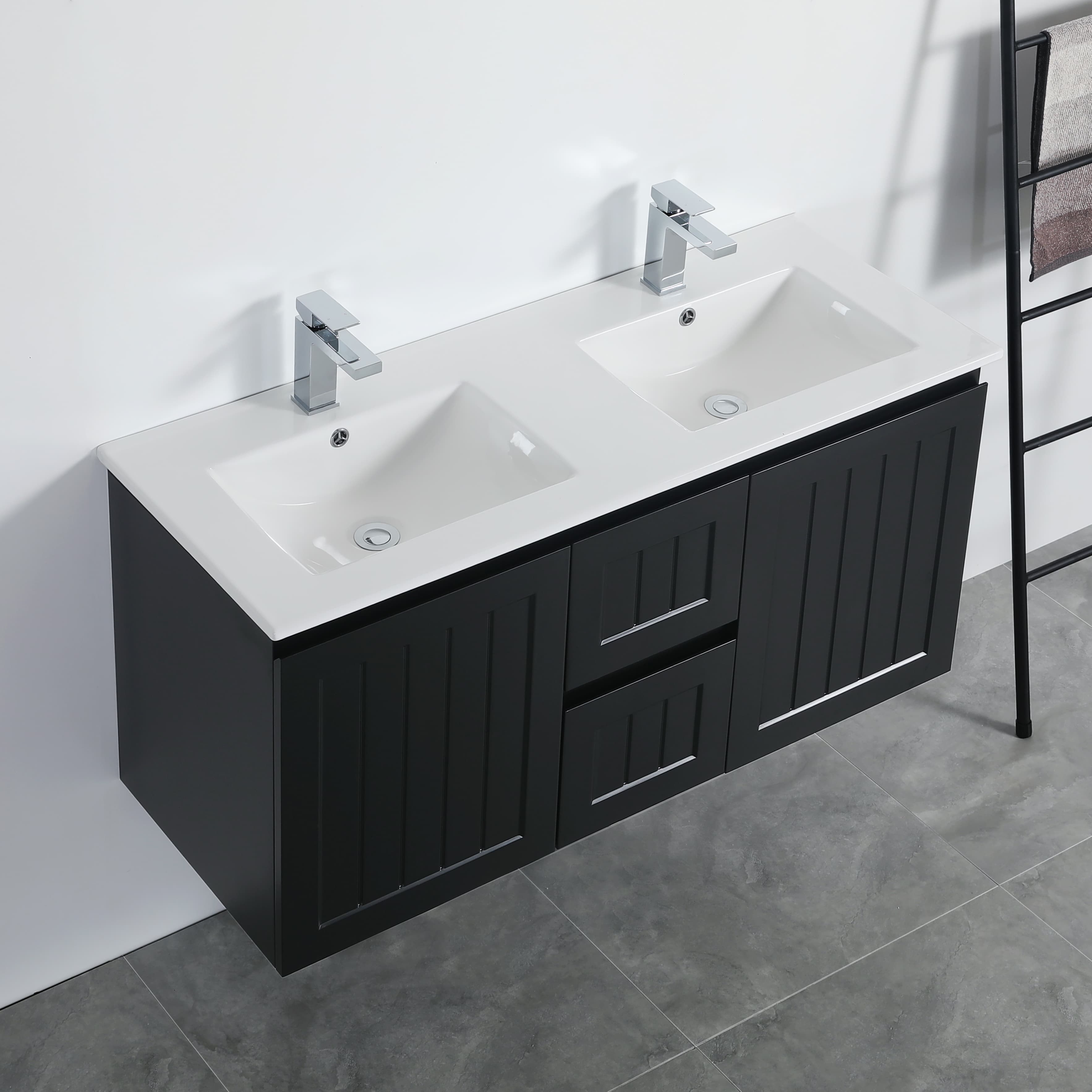 Acacia Wall-Mounted Vanity 1190*450*560mm Matte Black