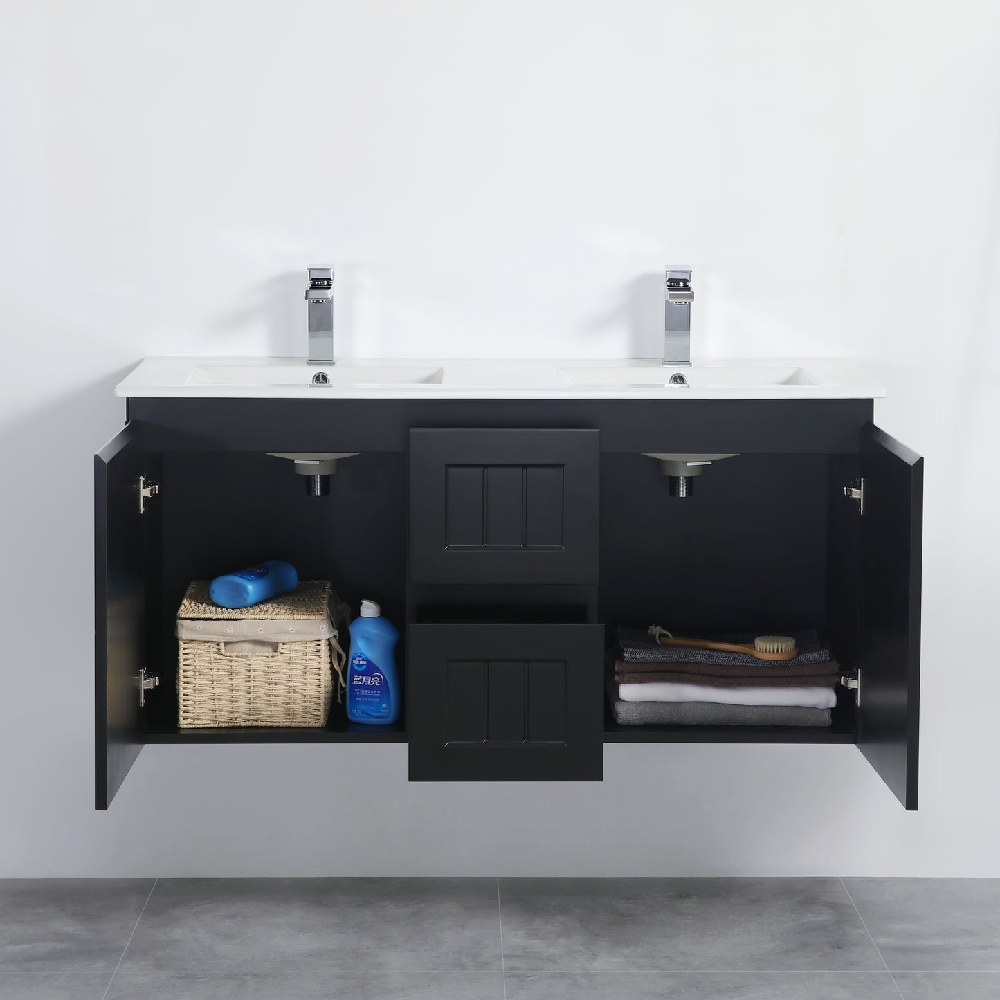CETO Acacia Wall Hung PVC Cabinet With Soft closing doors 1200/1500 AC124W/AC124DW/AC154W-MW/-MB