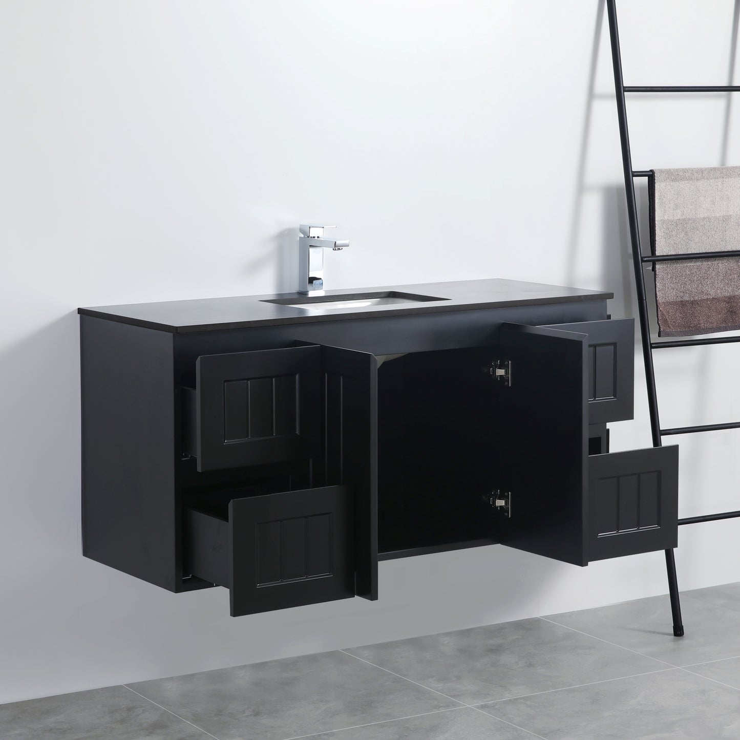 CETO Acacia Wall Hung PVC Cabinet With Soft closing doors 1200/1500 AC124W/AC124DW/AC154W-MW/-MB