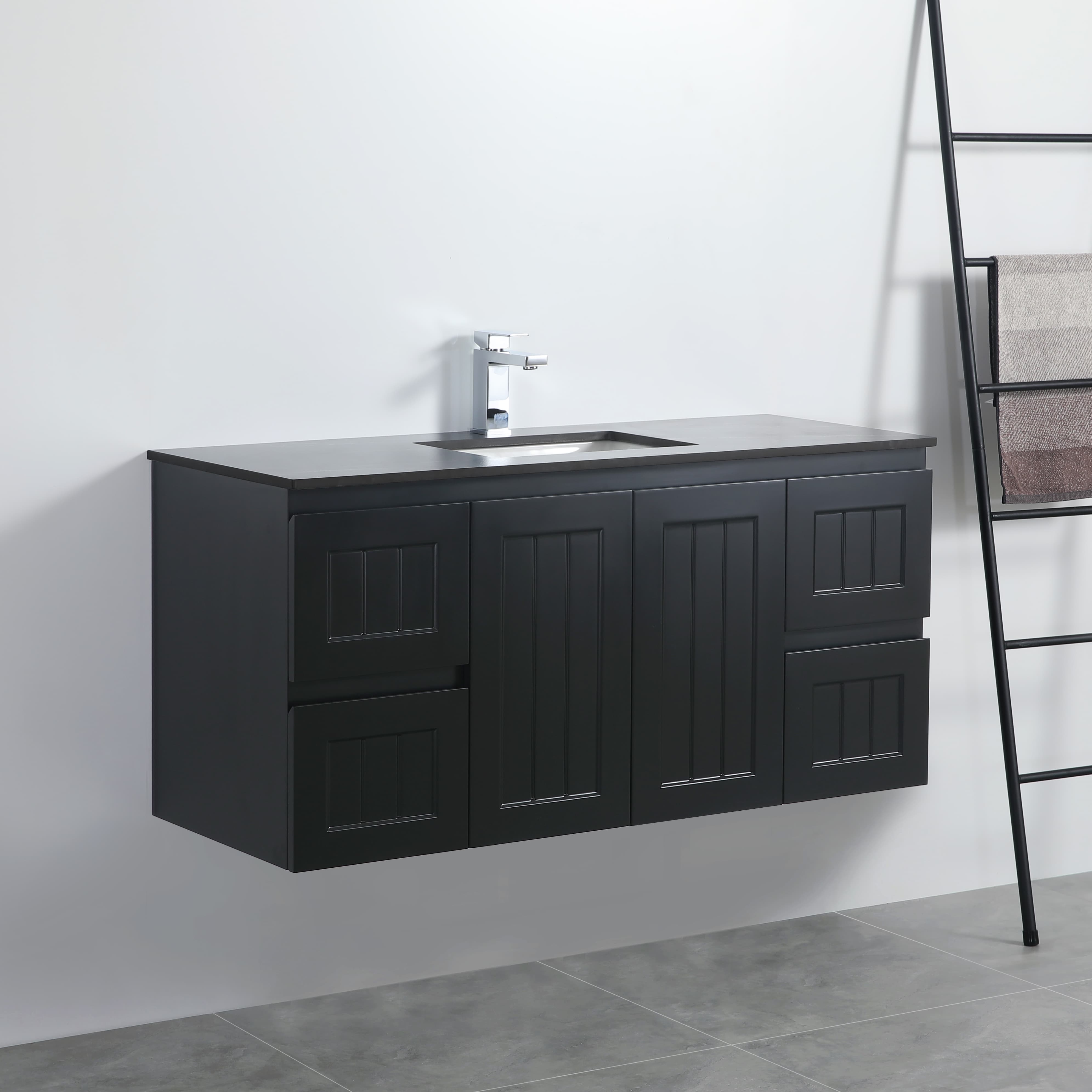 Acacia Wall-Mounted Vanity 1200*450*560mm Matte Black