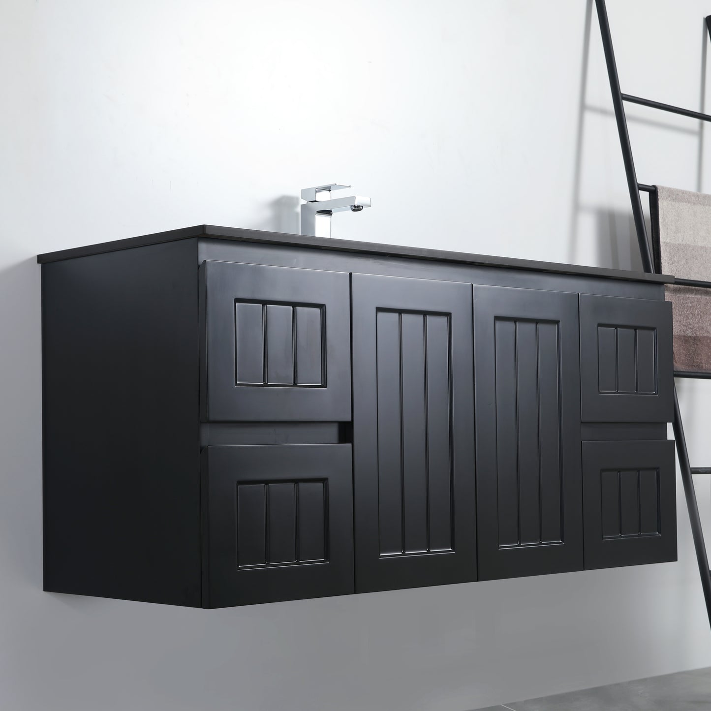 CETO Acacia Wall Hung PVC Cabinet With Soft closing doors 1200/1500 AC124W/AC124DW/AC154W-MW/-MB