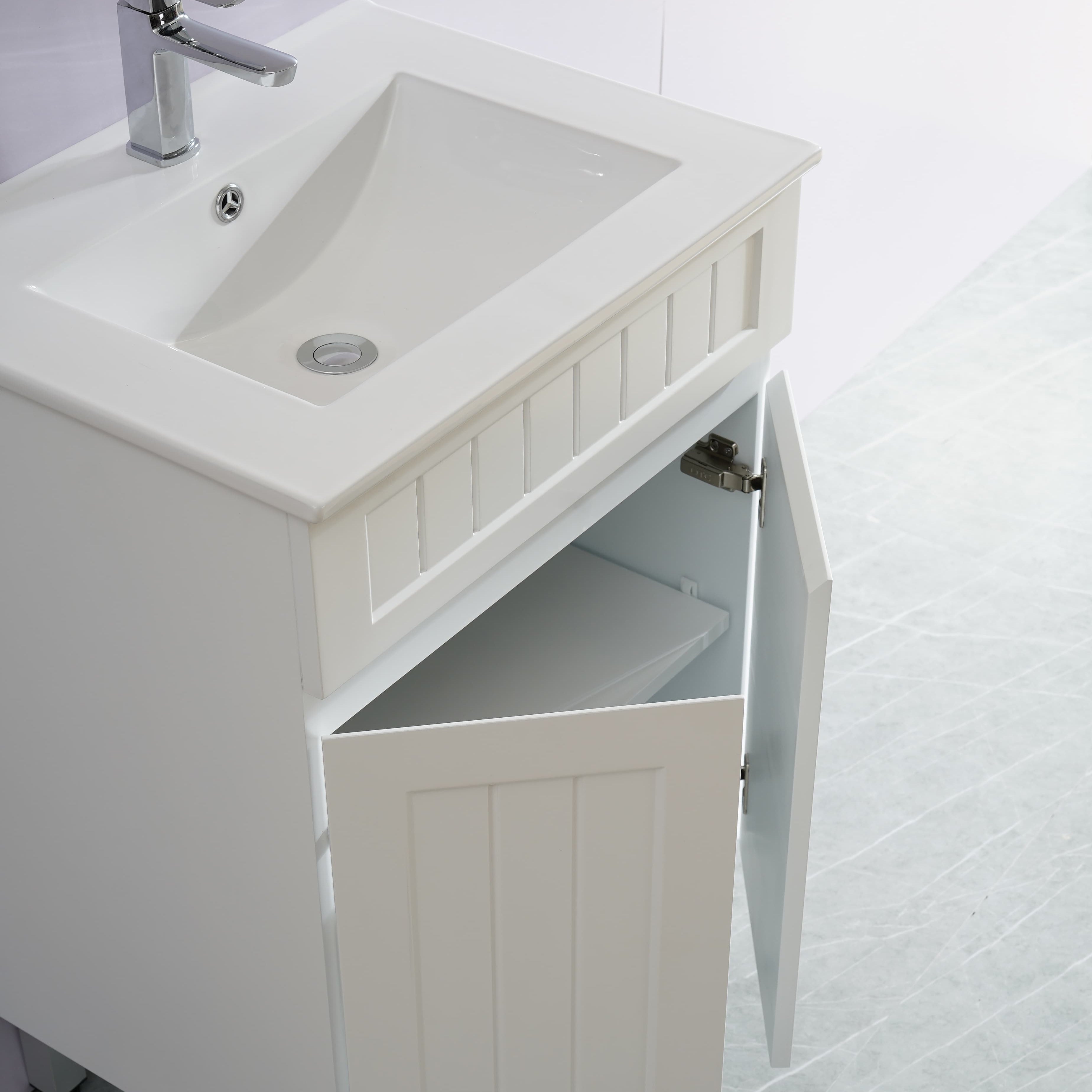 Haven Wood 600mm*465mm*860mm Free Standing Vanity Matte White