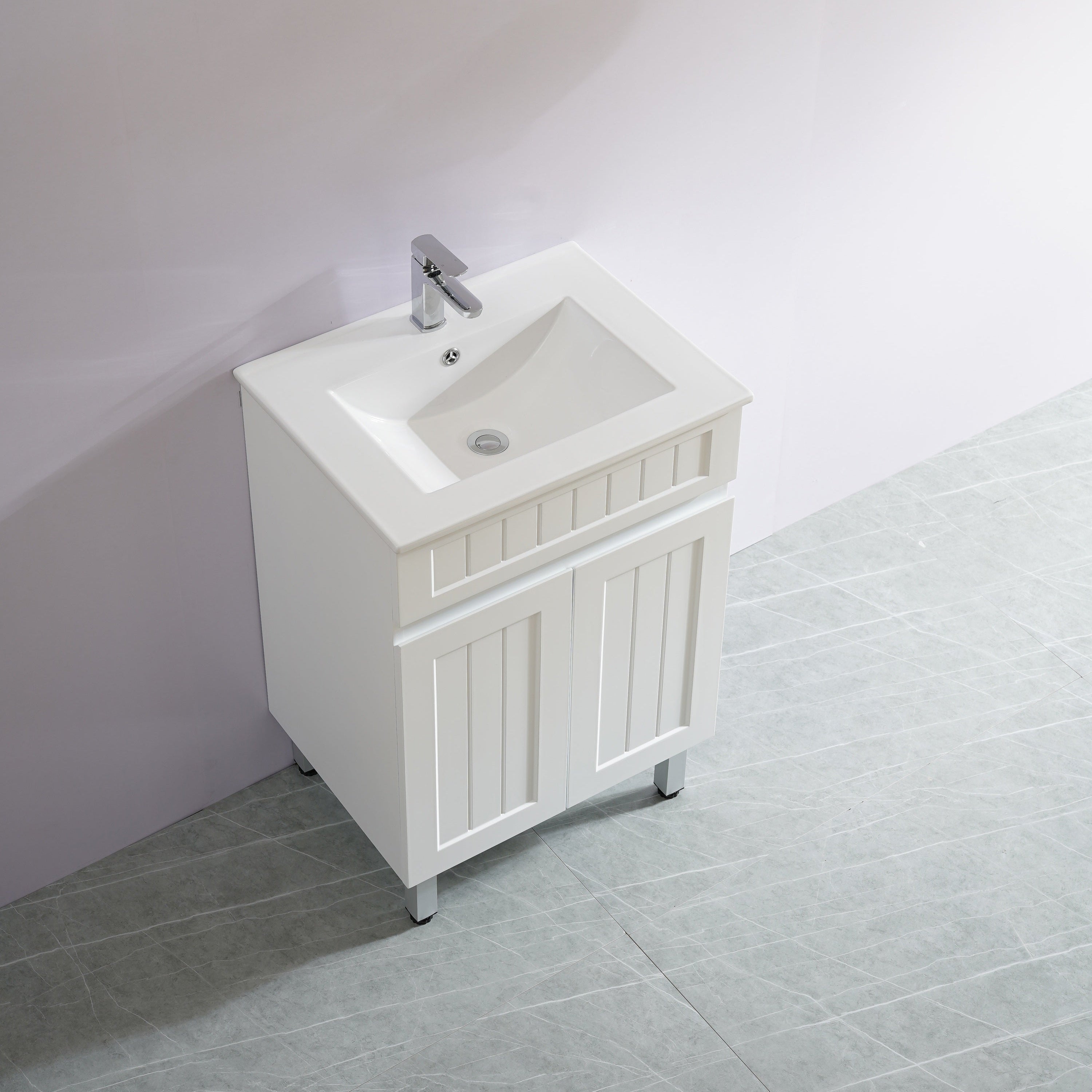 Haven Wood 600mm*465mm*860mm Free Standing Vanity Matte White