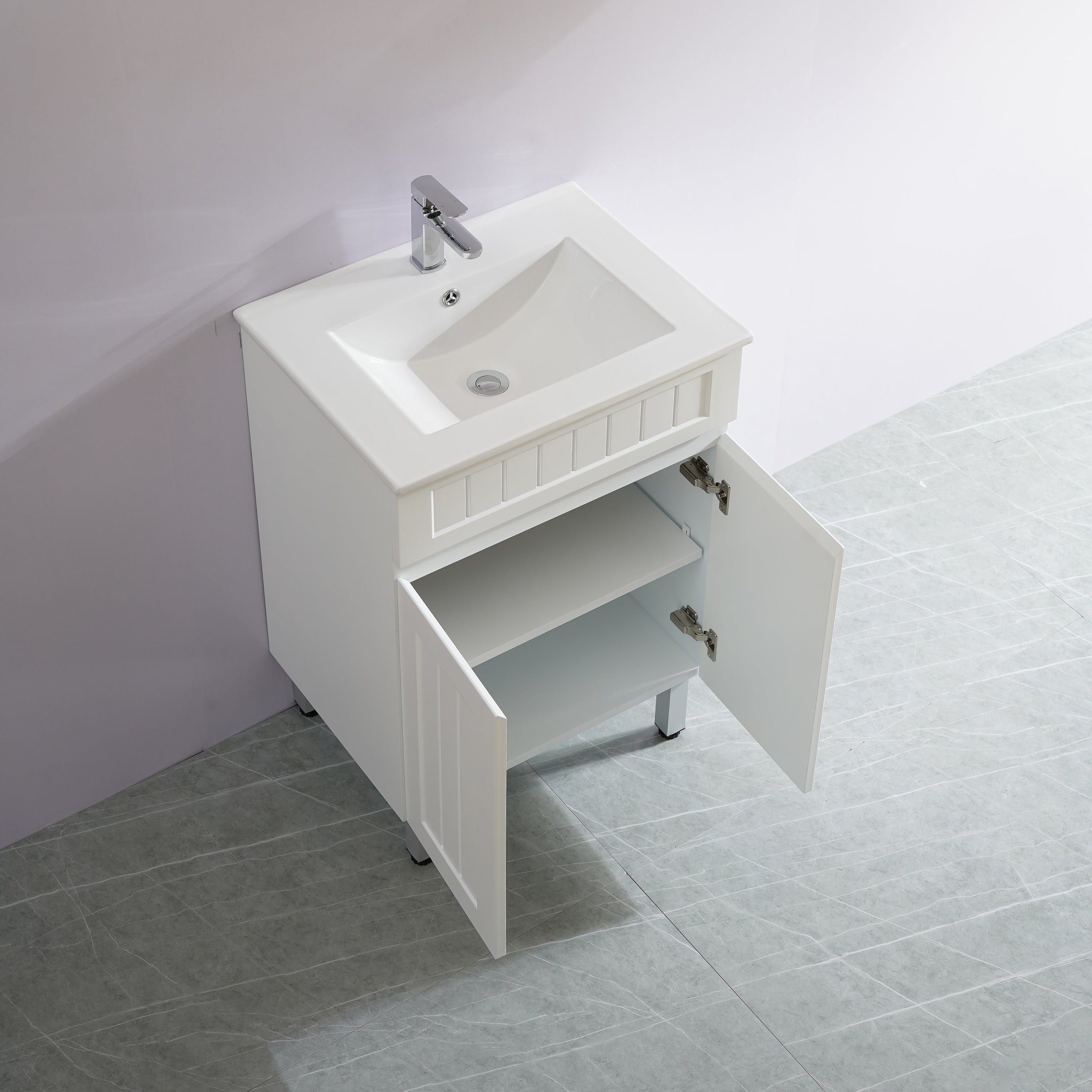Haven Wood 600mm*465mm*860mm Free Standing Vanity Matte White