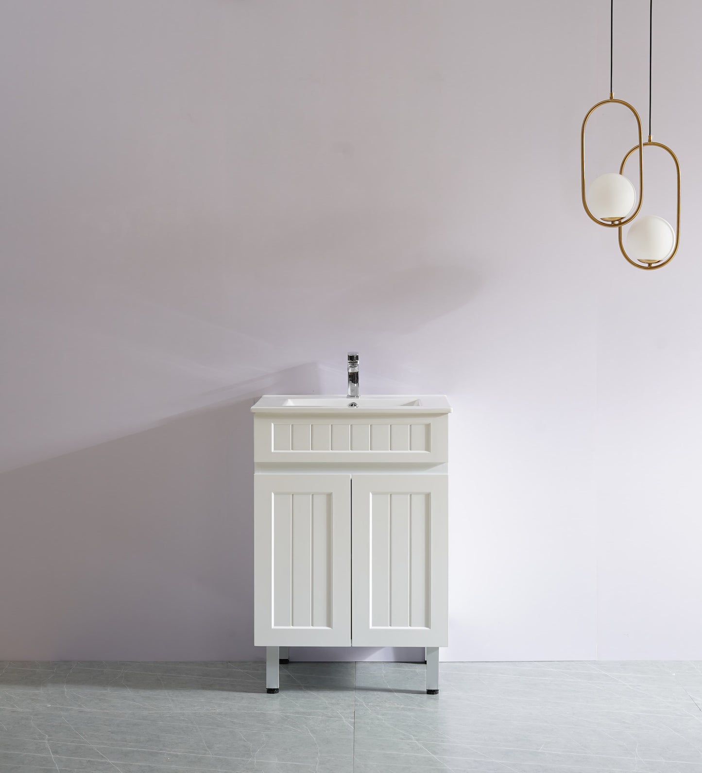Ceto ACACIA 600mm*465mm*860mm free standing Matte White vanity