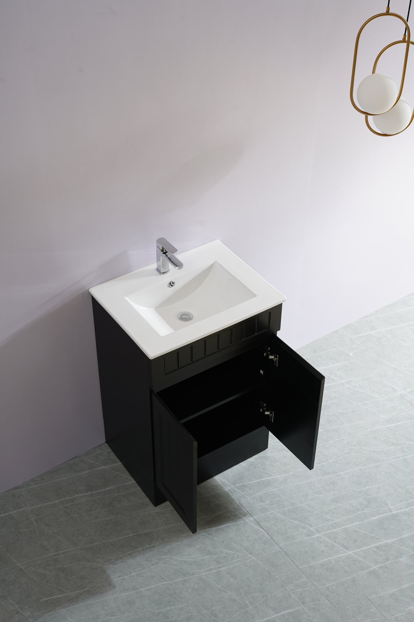 CETO Acacia Floor Vanity PVC Cabinet With Leg 600/750/900 AC64L/P64KB/AC74LL/P74KB/AC74RL/AC94LL/AC94RL/P94KB-MW/-MB