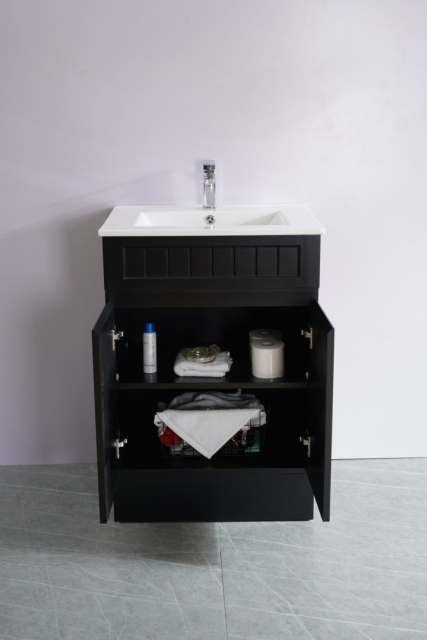 CETO Acacia Floor Vanity PVC Cabinet With Leg 600/750/900 AC64L/P64KB/AC74LL/P74KB/AC74RL/AC94LL/AC94RL/P94KB-MW/-MB