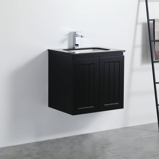 CETO Acacia Wall Hung PVC Cabinet With Soft closing doors 600/750/900 AC64W/AC74LW/AC74RW/AC94LW/AC94RW-MW/-MB