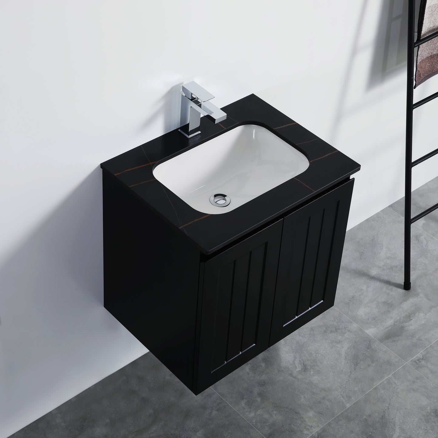CETO Acacia Wall Hung PVC Cabinet With Soft closing doors 600/750/900 AC64W/AC74LW/AC74RW/AC94LW/AC94RW-MW/-MB