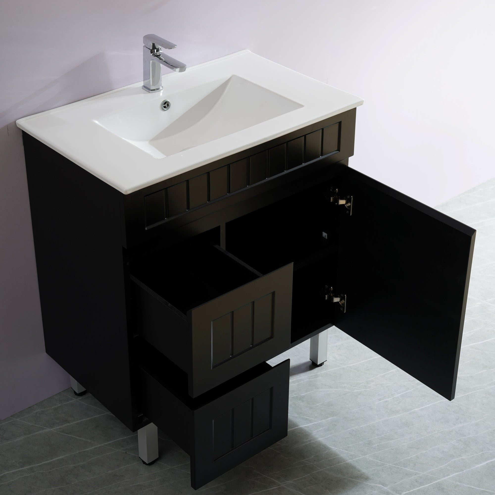 Haven Wood 750mm*460mm*860mm Free Standing Vanity Matte Black