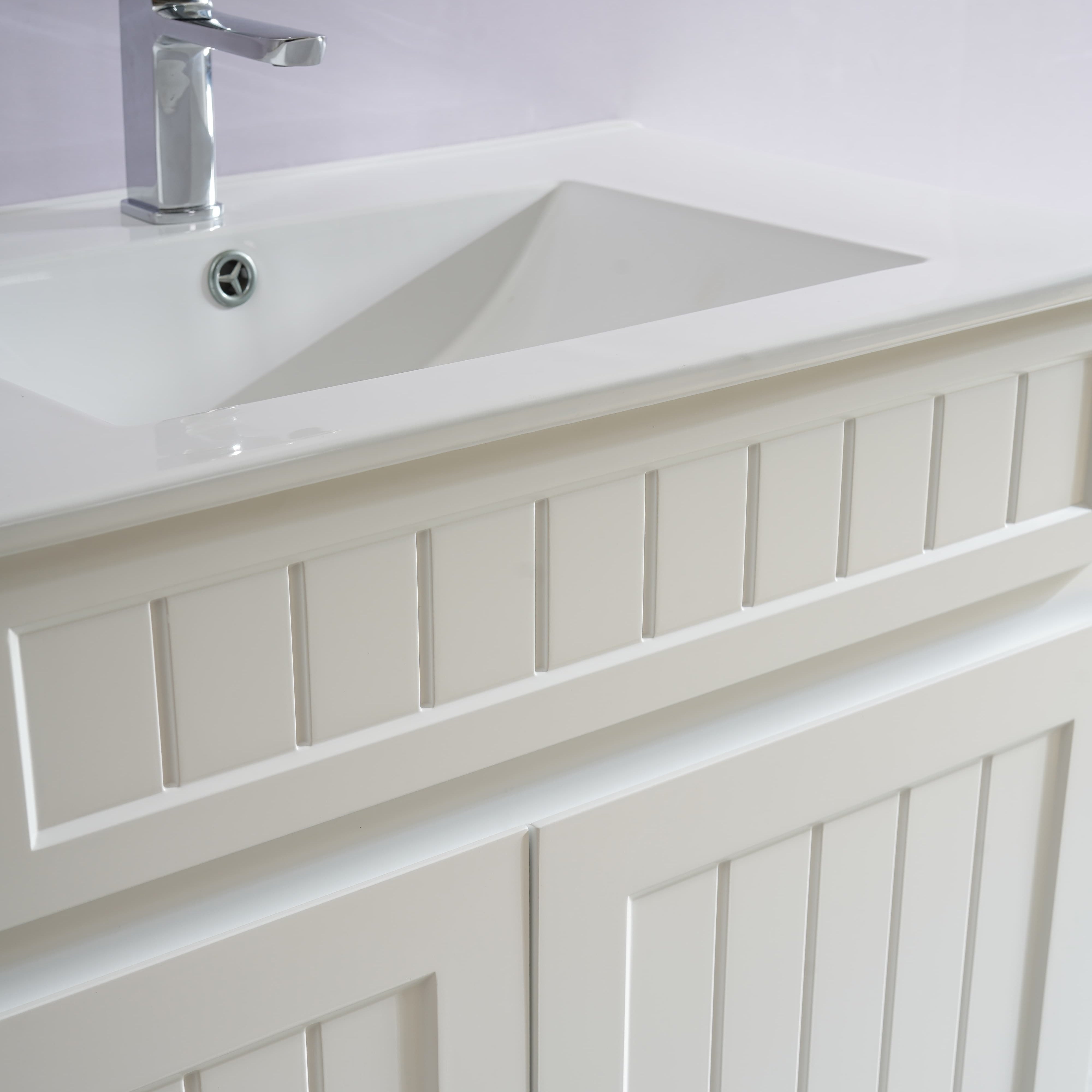 Haven Wood 750mm*460mm*860mm Free Standing Vanity Matte White