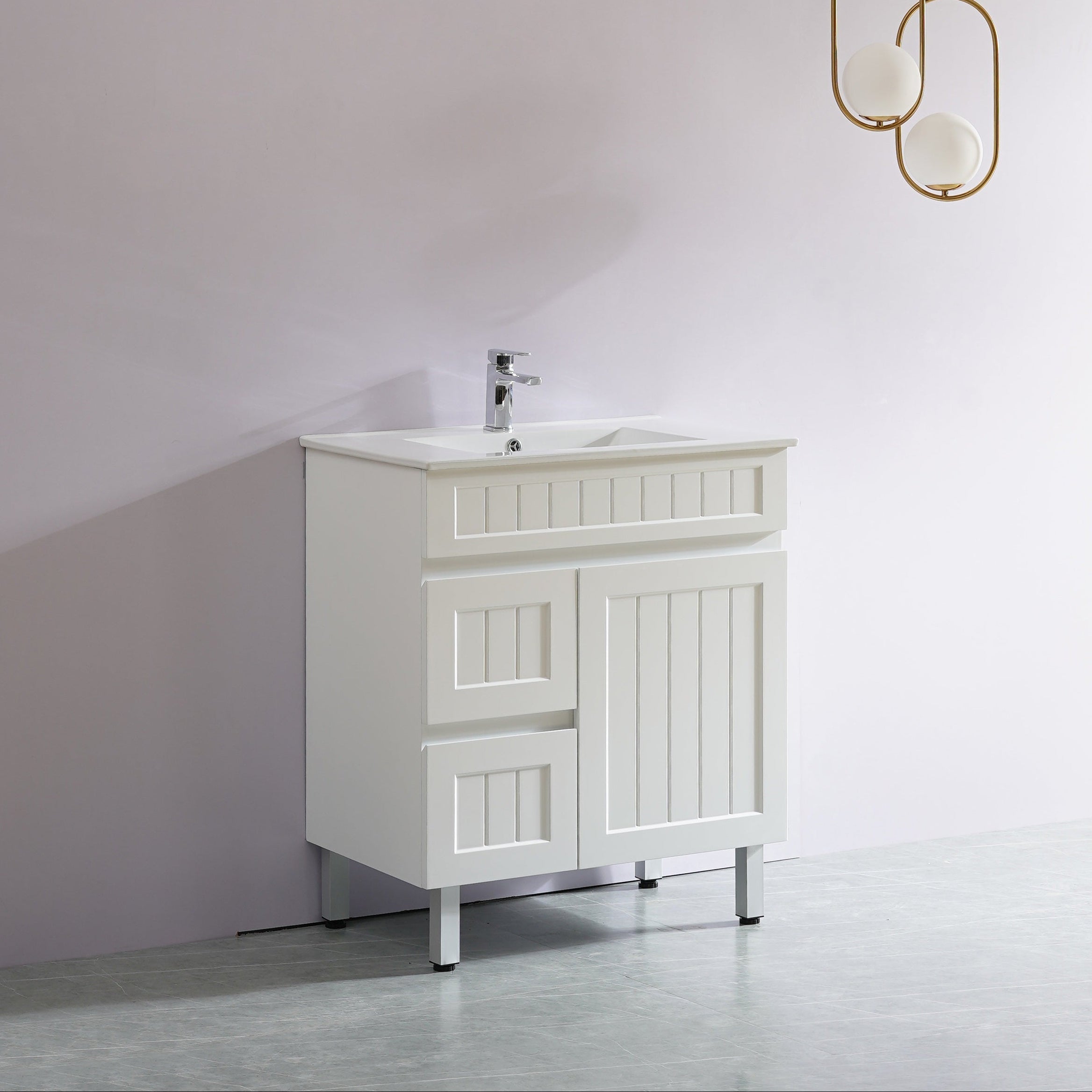 Haven Wood 750mm*460mm*860mm Free Standing Vanity Matte White