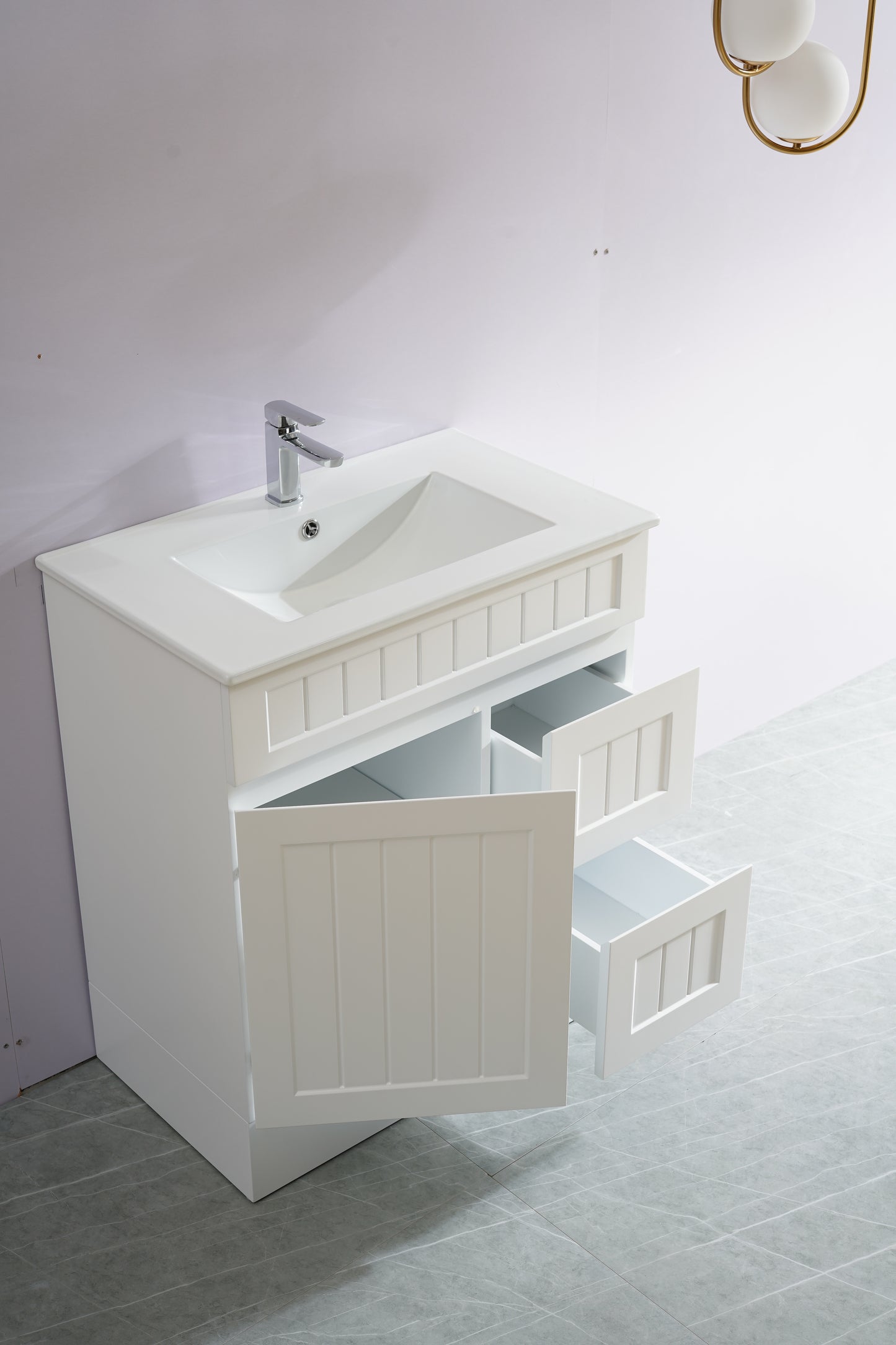 CETO Acacia Floor Vanity PVC Cabinet With Leg 600/750/900 AC64L/P64KB/AC74LL/P74KB/AC74RL/AC94LL/AC94RL/P94KB-MW/-MB