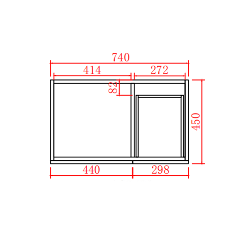 Ceto ACACIA 750mm*460mm*860mm Free standing Matte Black Right Drawers