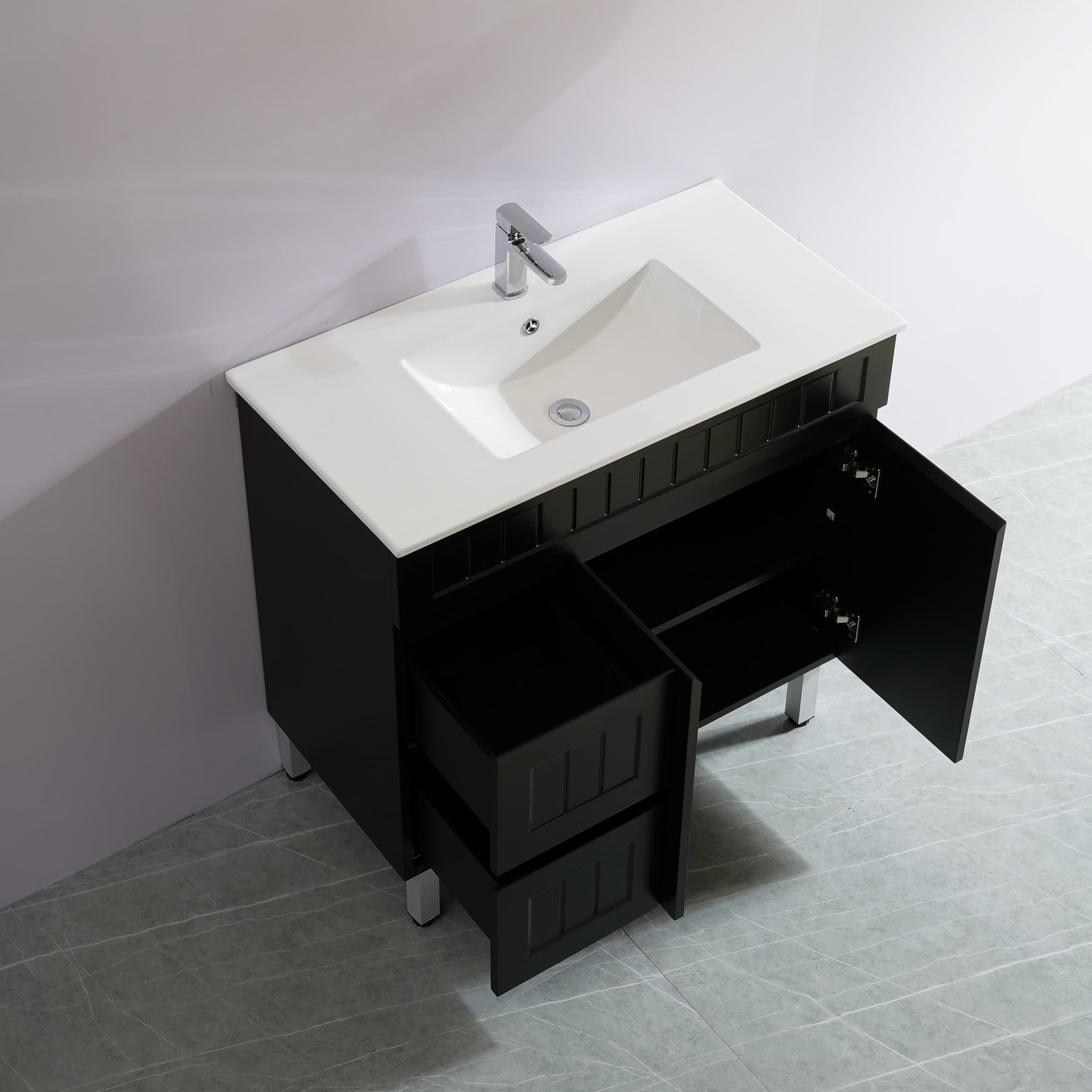 Ceto ACACIA 900*460*880mm Floor Standing Vanity Matte black left drawers