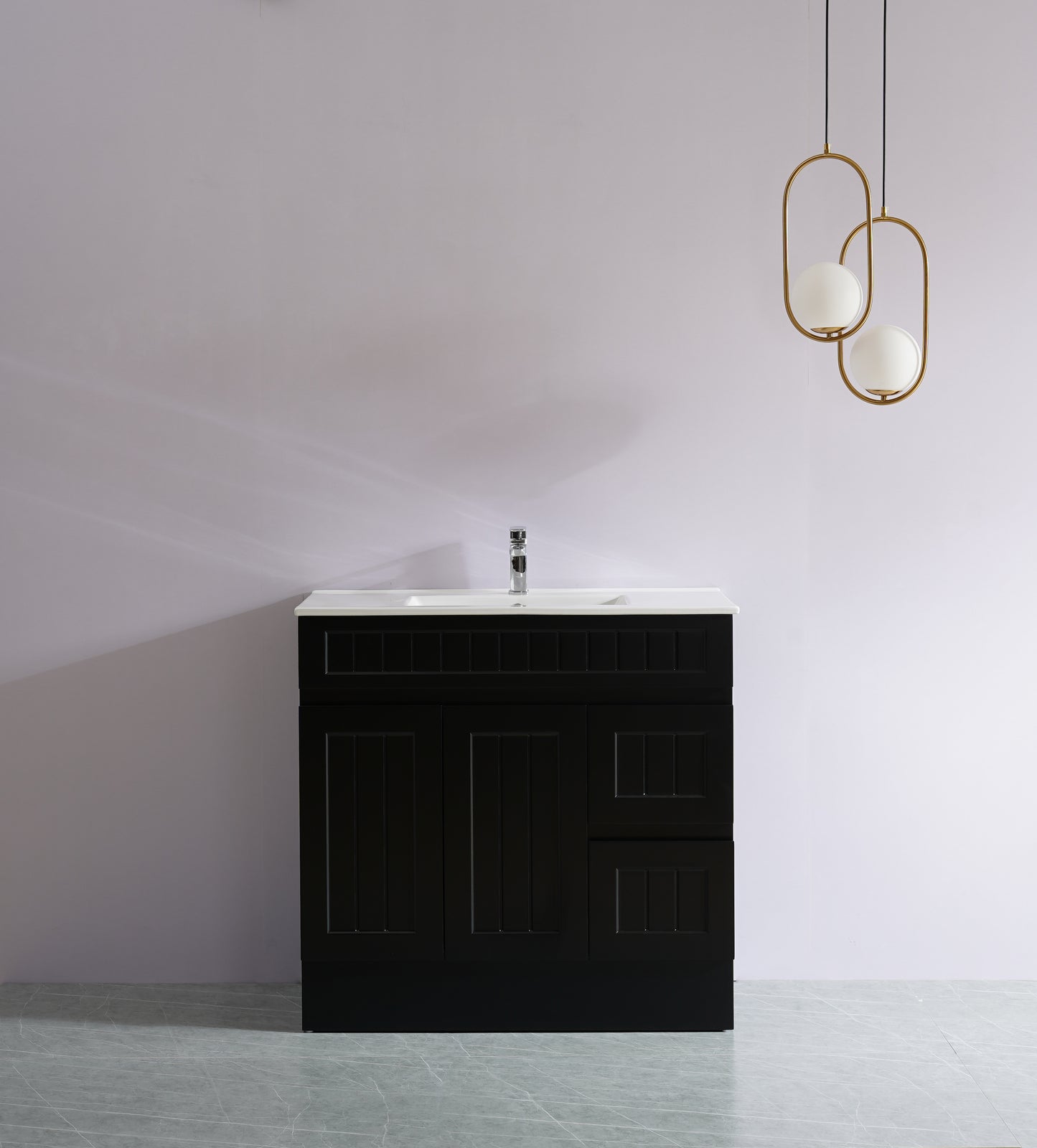CETO Acacia Floor Vanity PVC Cabinet With Leg 600/750/900 AC64L/P64KB/AC74LL/P74KB/AC74RL/AC94LL/AC94RL/P94KB-MW/-MB