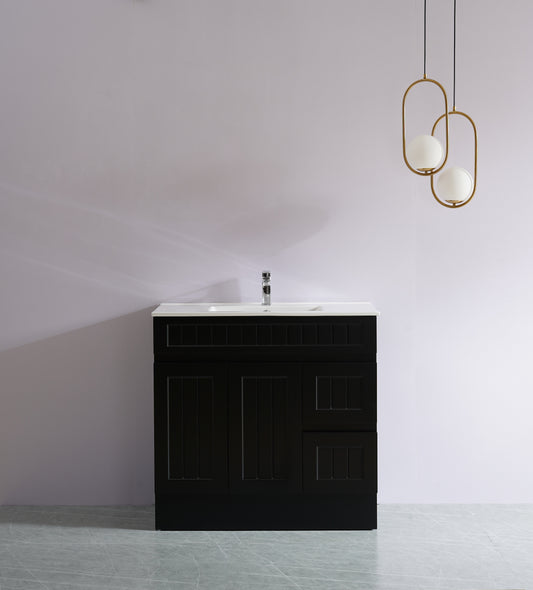 CETO Acacia Floor Vanity PVC Cabinet With Leg 600/750/900 AC64L/P64KB/AC74LL/P74KB/AC74RL/AC94LL/AC94RL/P94KB-MW/-MB