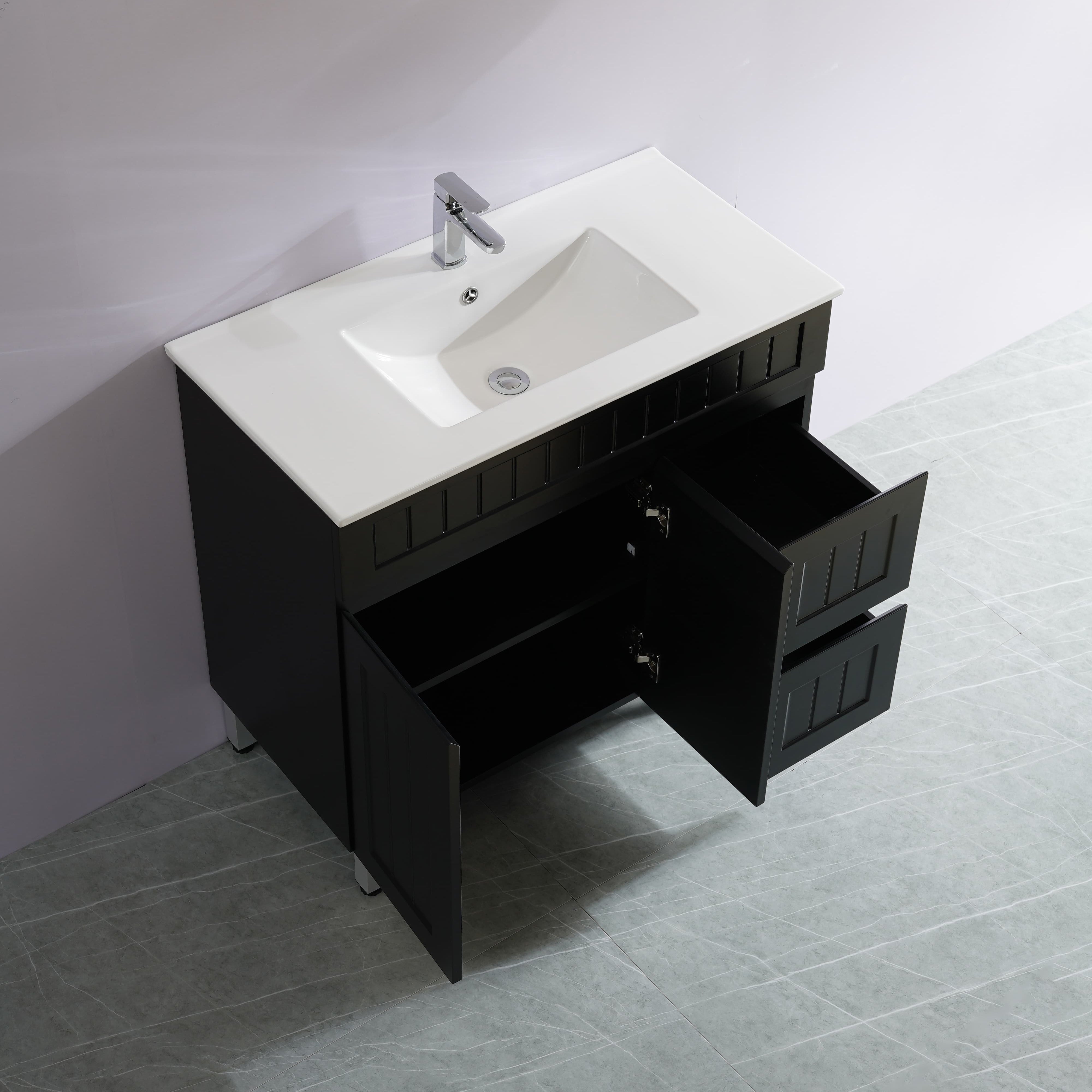Ceto ACACIA 900*460*880mm Floor Standing Vanity Matte Black Right Drawers