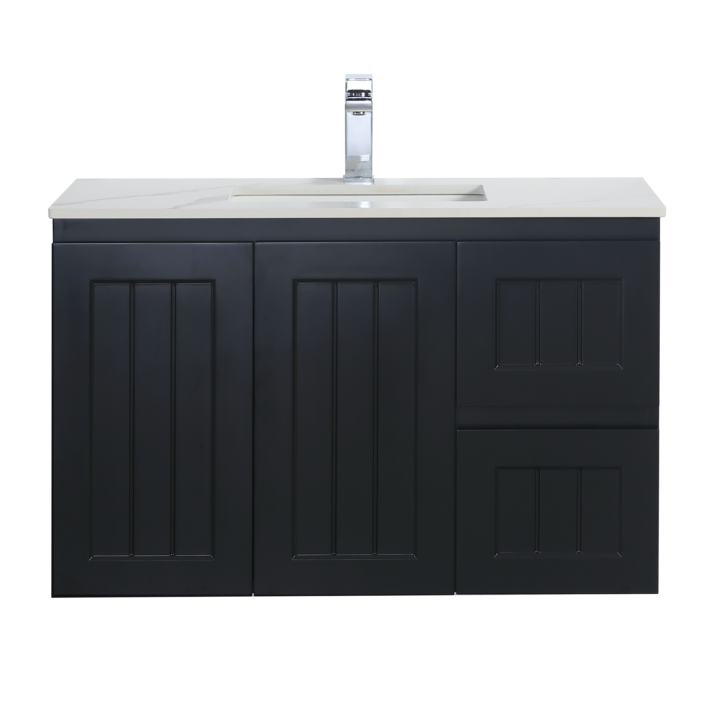 Haven Wood Wall-Mounted PVC Cabinet With Soft Closing Doors 590/740/890mm