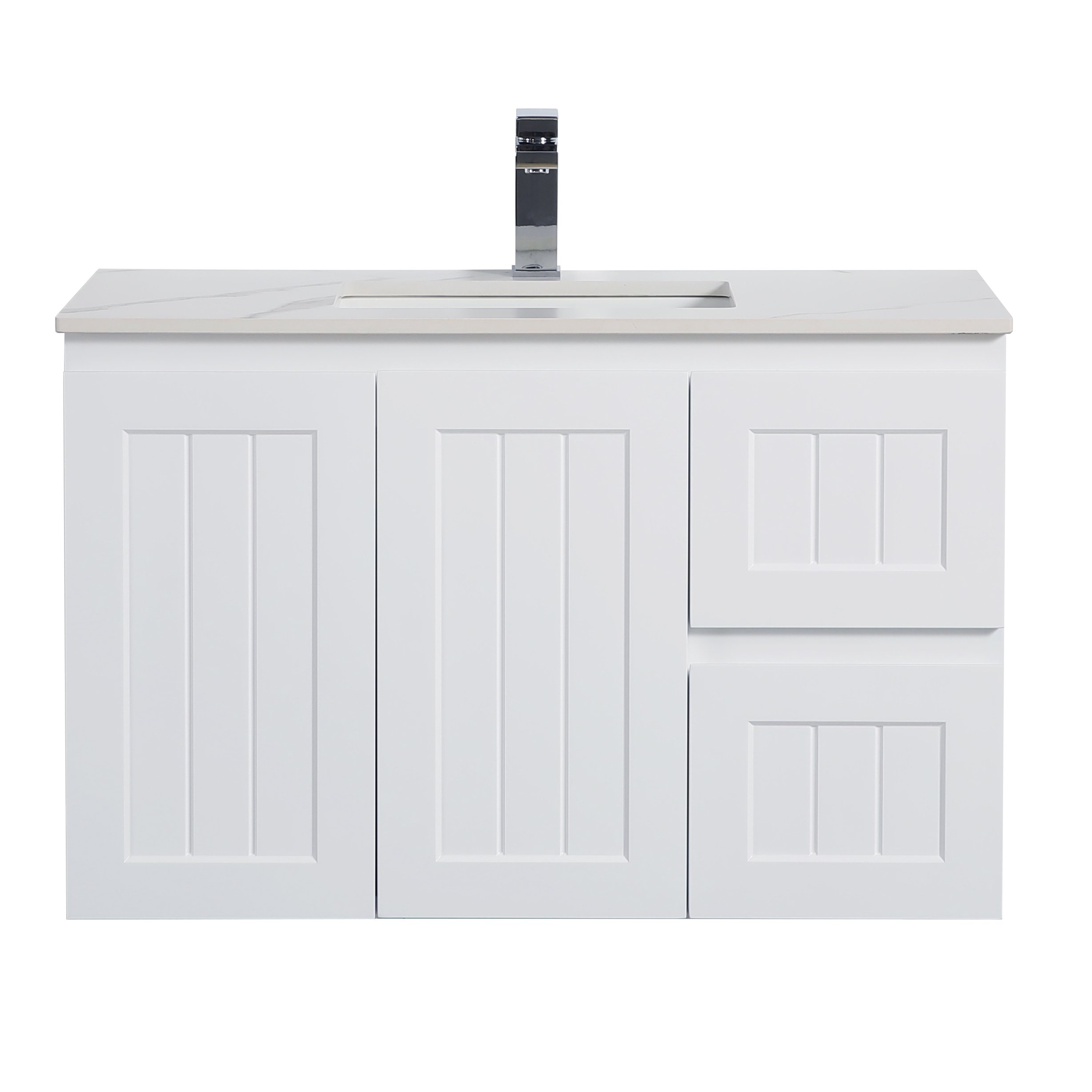 Haven Wood Wall-Mounted PVC Cabinet With Soft Closing Doors 590/740/890mm