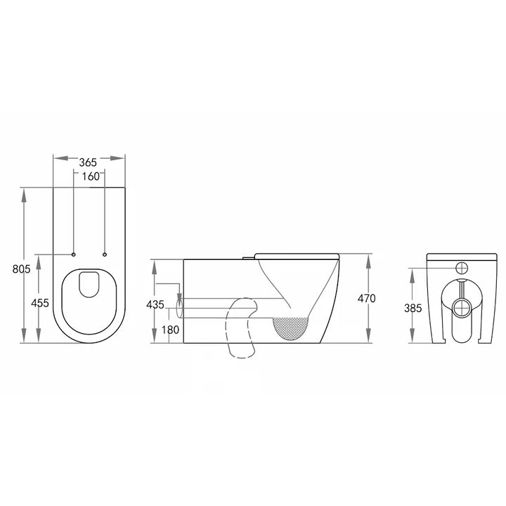 Evida Care Tornado Wall-Mounted Toilet 800*360*430mm
