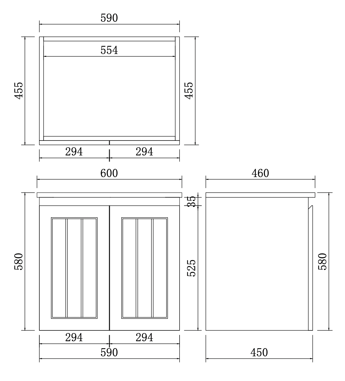 CETO Acacia Vanity SLIM Wall Hung Cabinet 590/730/890 AC63W/AC73RW/AC93LW/AC93RW- MB/-MW