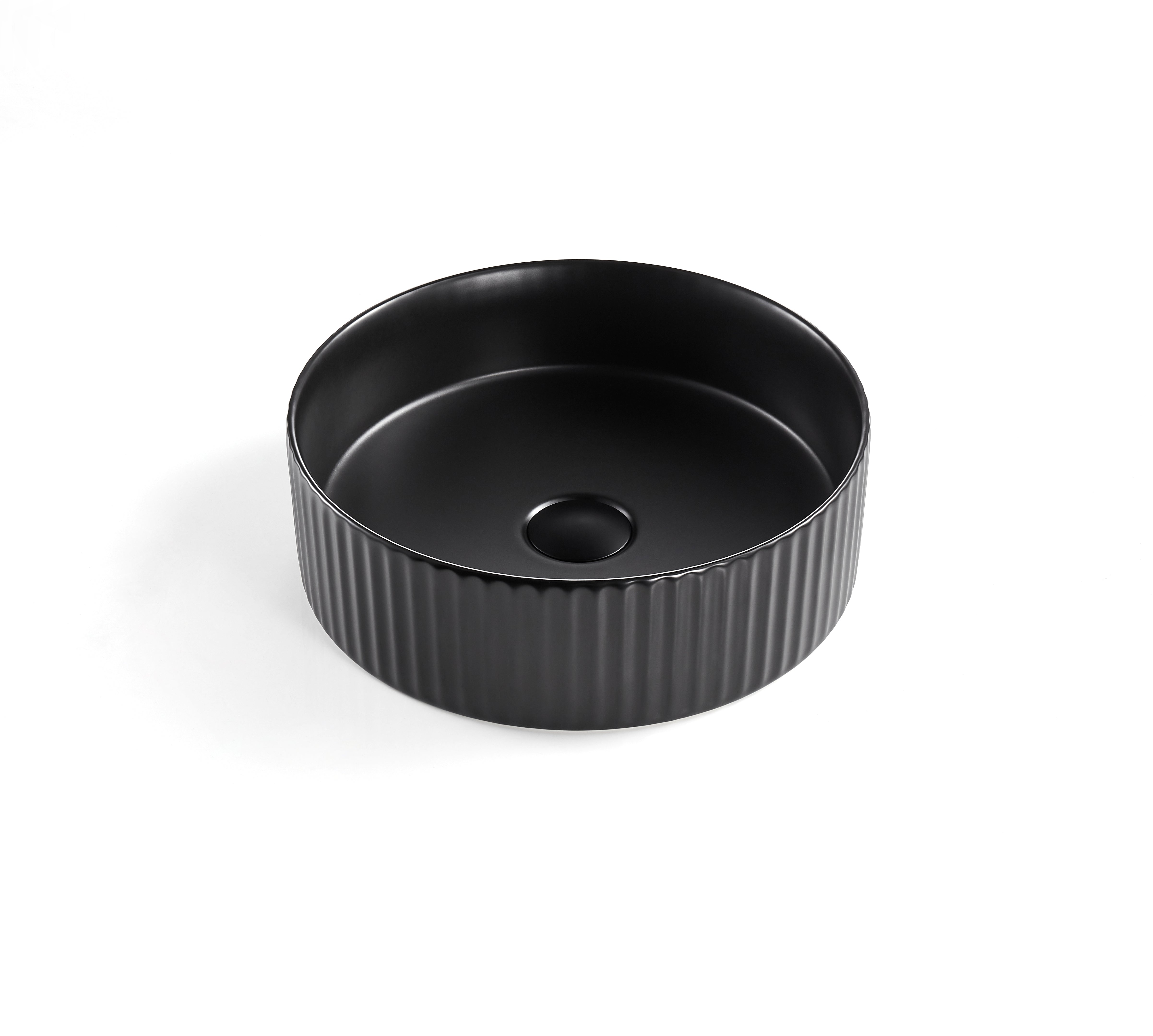 VITO Geneva Fluted Round Premium Ceramic Above-Counter Basin 400*400*125mm