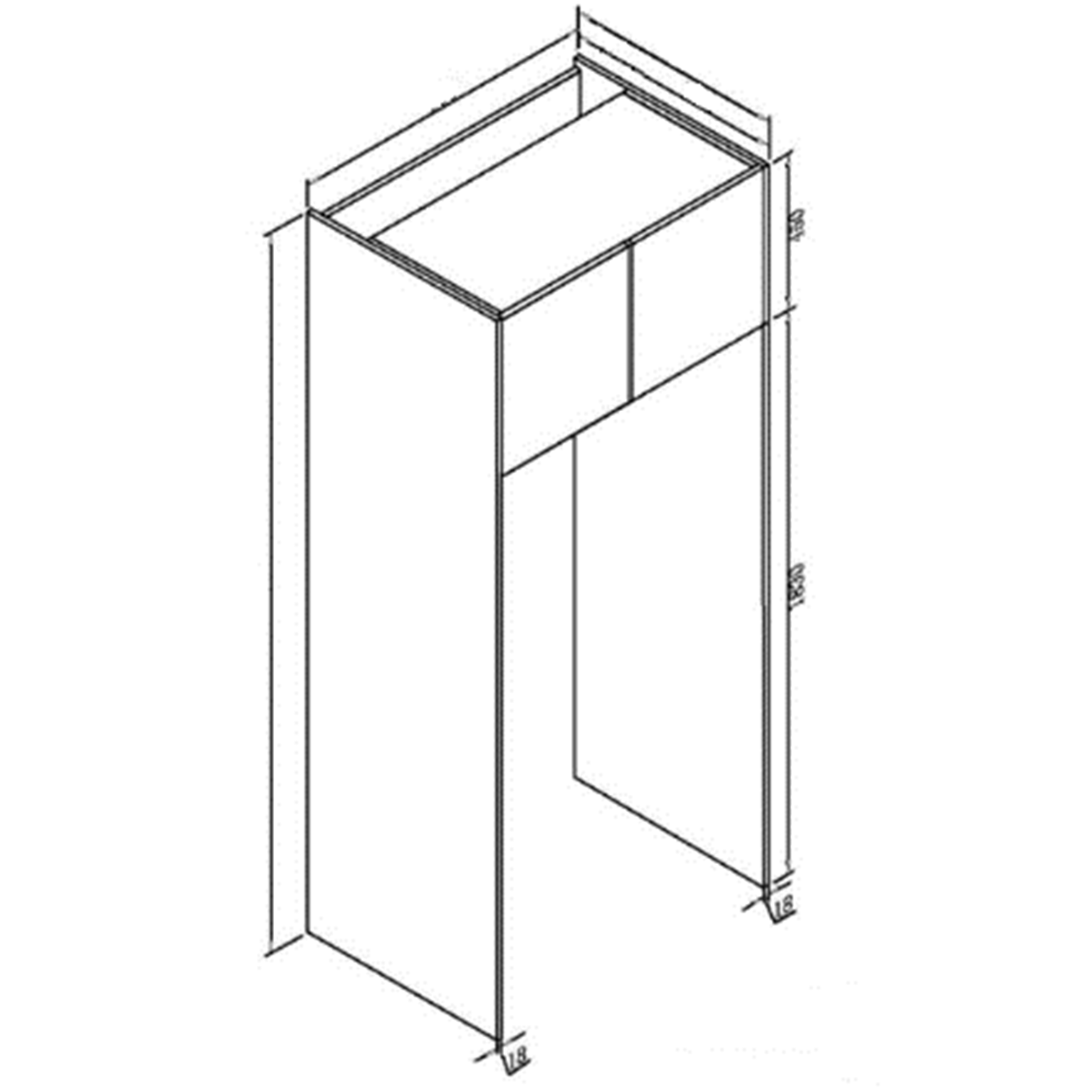 Kitchen Fridge Cabinet With 2 Side Panel 800/900/1000mm
