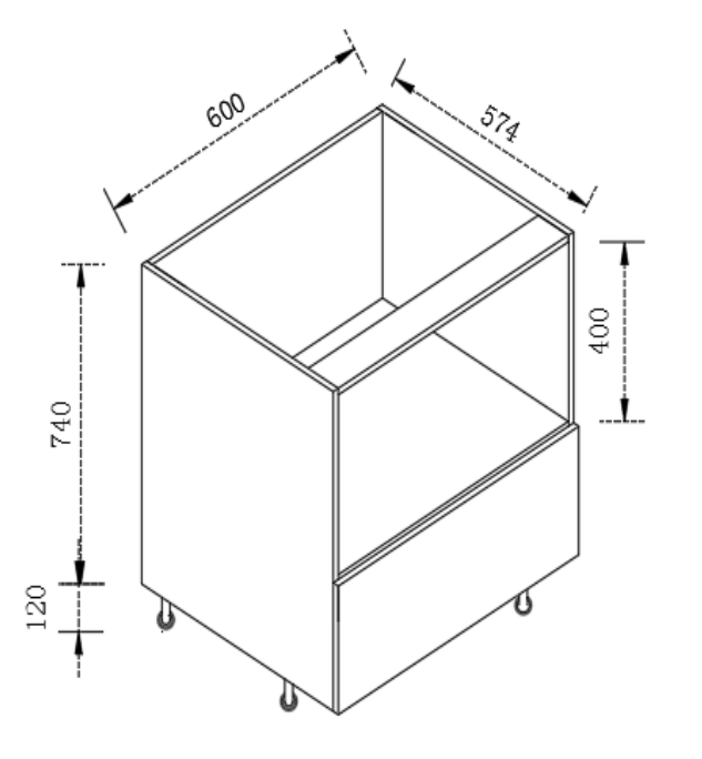 Kitchen Floor Microwave Cabinet 600*574*740mm