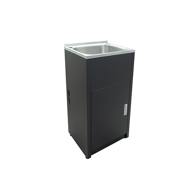 Stainless Steel Laundry Tub with PVC Matte Black Cabinet 455/600mm SLT455 /SLT600-B