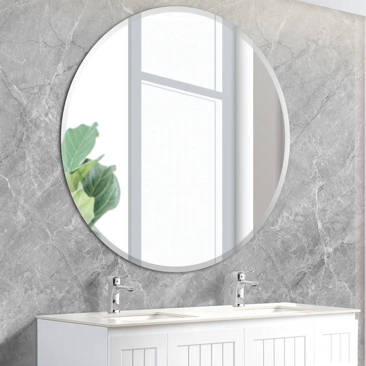Rounda Beveled Edge Round Bathroom Mirror – Wall Mounted 500-900mm